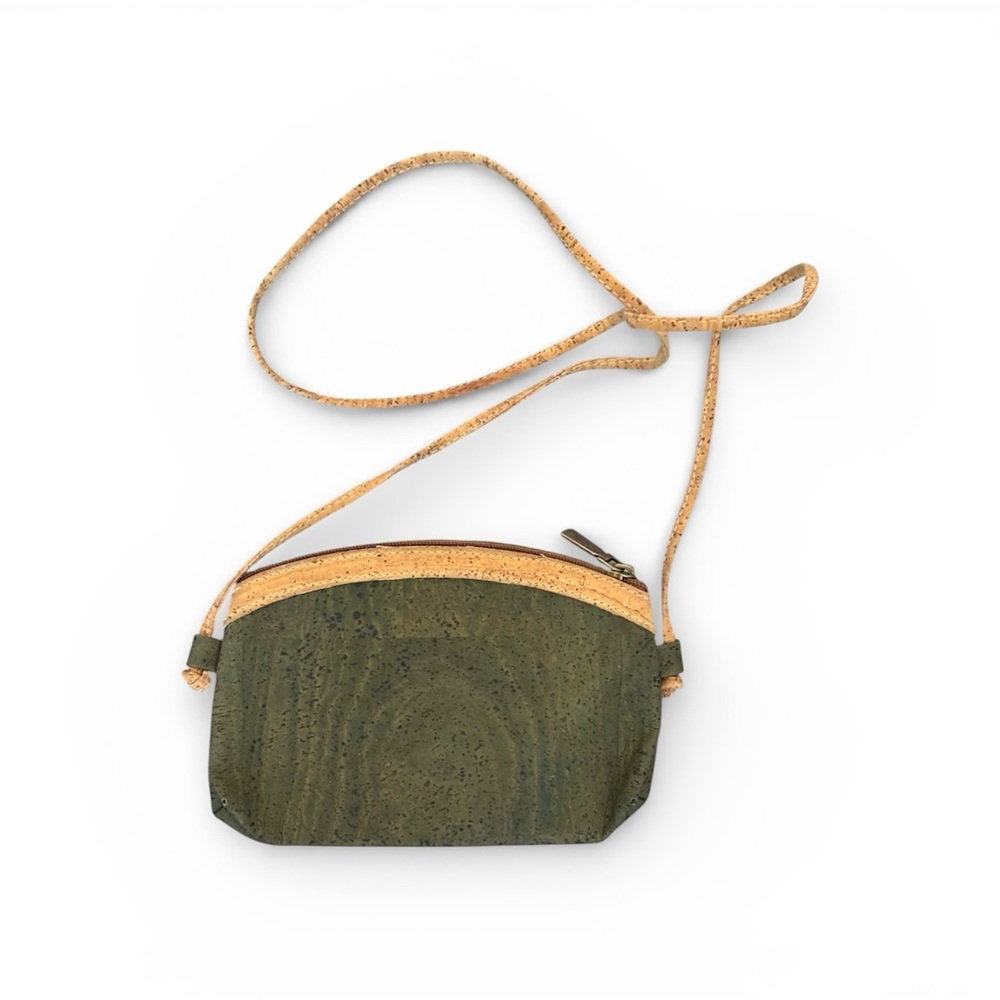 Elegant Green and Tan Women's Crossbody Bag